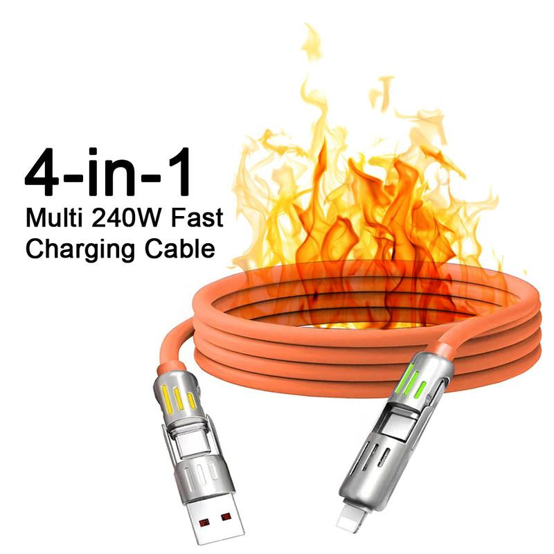 MAX 240W Fast Charging Cable - 4-In-1 Multi USB Charger - Universal